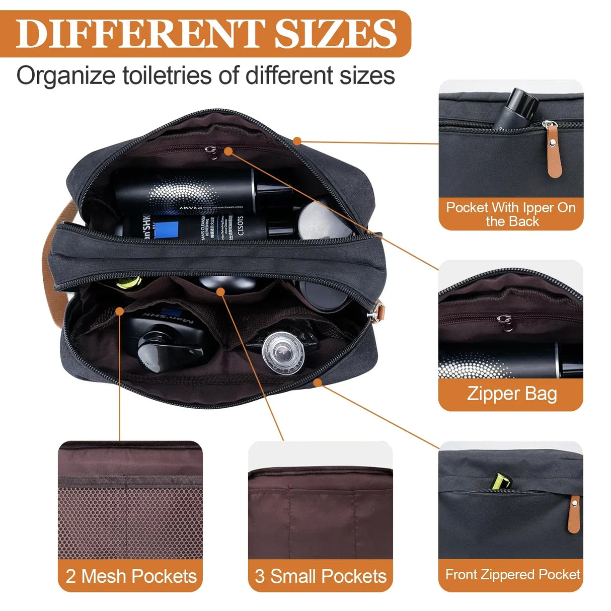 Carvallo kulturväska för upphängning för herrar | Vattenavvisande & Rymlig | Canvas-resväska med många fack Carvallo