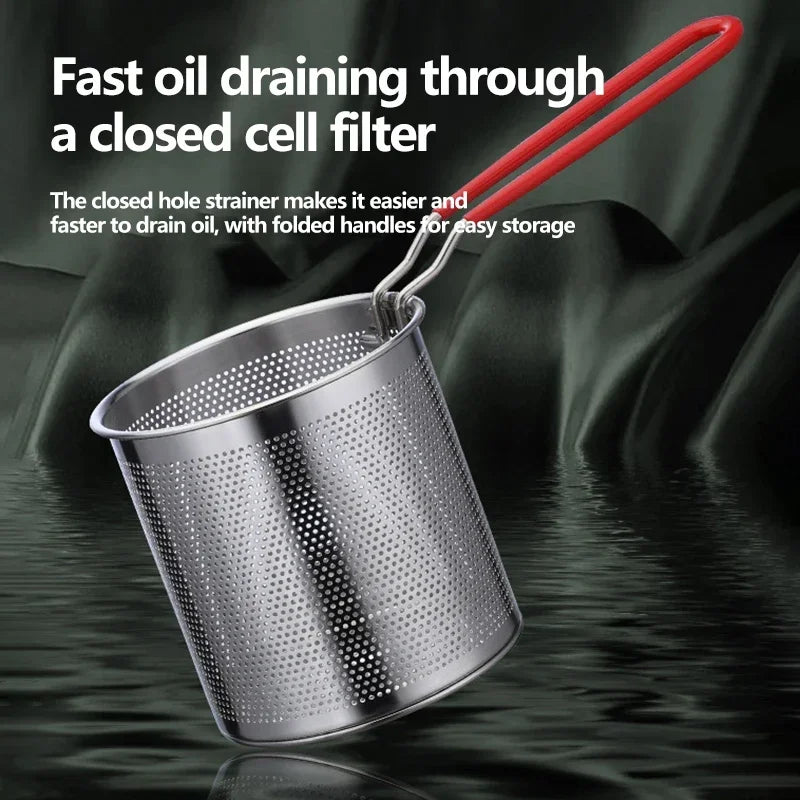 Royallure 304 rostfritt stål djup fritös med sil för kyckling och mer Carvallo