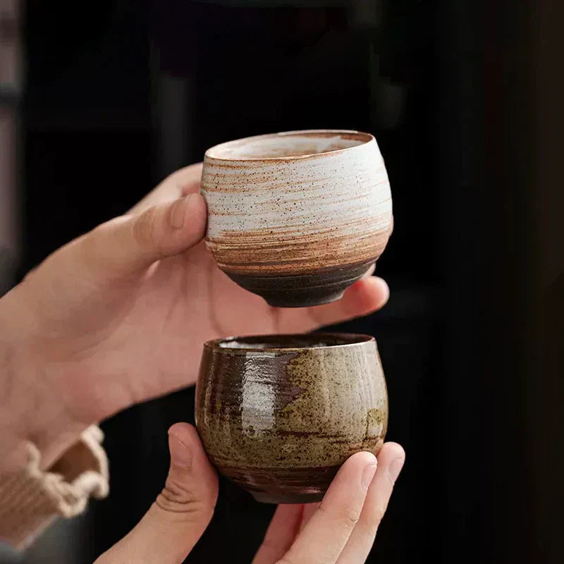 Rustika Keramik Espresso Koppar | 3oz Stengods med Jordnära glasyr | Mikrovågsugn & Diskmaskin trygg Carvallo