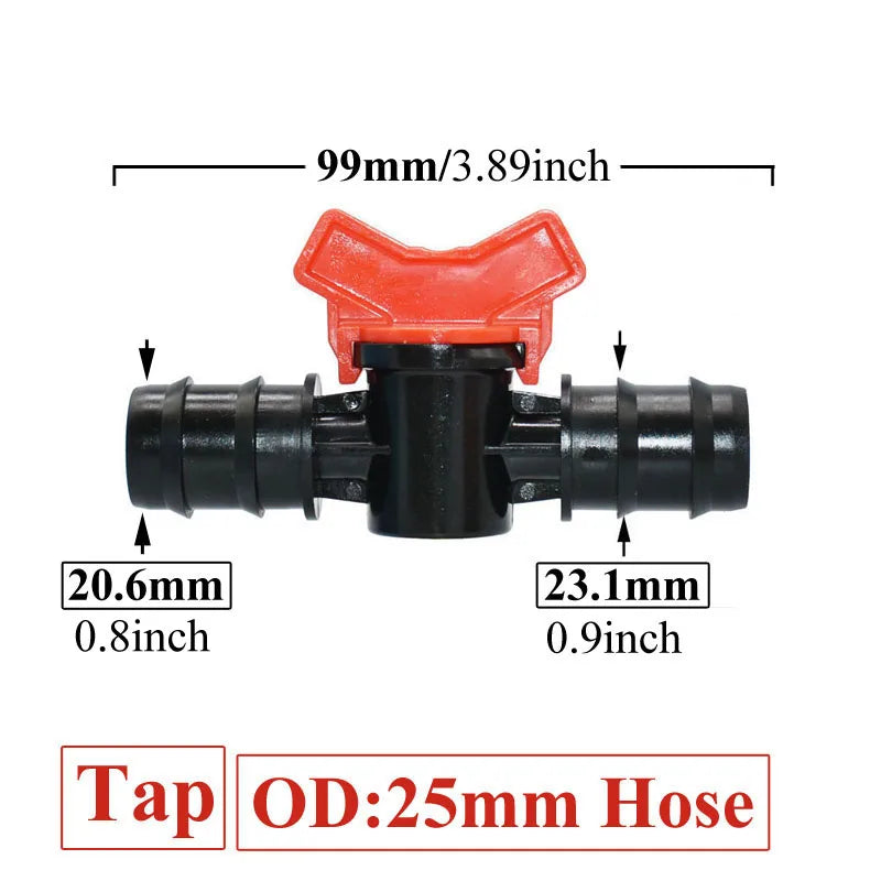 Carvallo FlowTura ConnectPro | Mini-kula ventil med slanganslutning och gänga | För trädgård, PE-slang och droppbevattning Carvallo