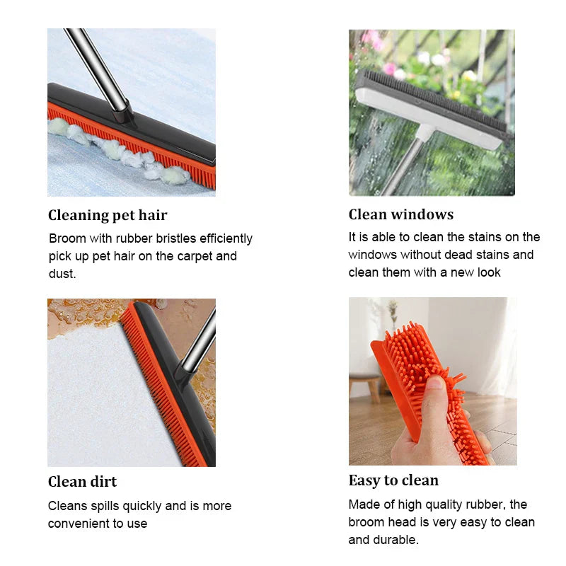 Carvallo Hairless SweepPro | Justerbar silikonborste för djurhår, mattor & fönster | För inomhus & utomhus Carvallo