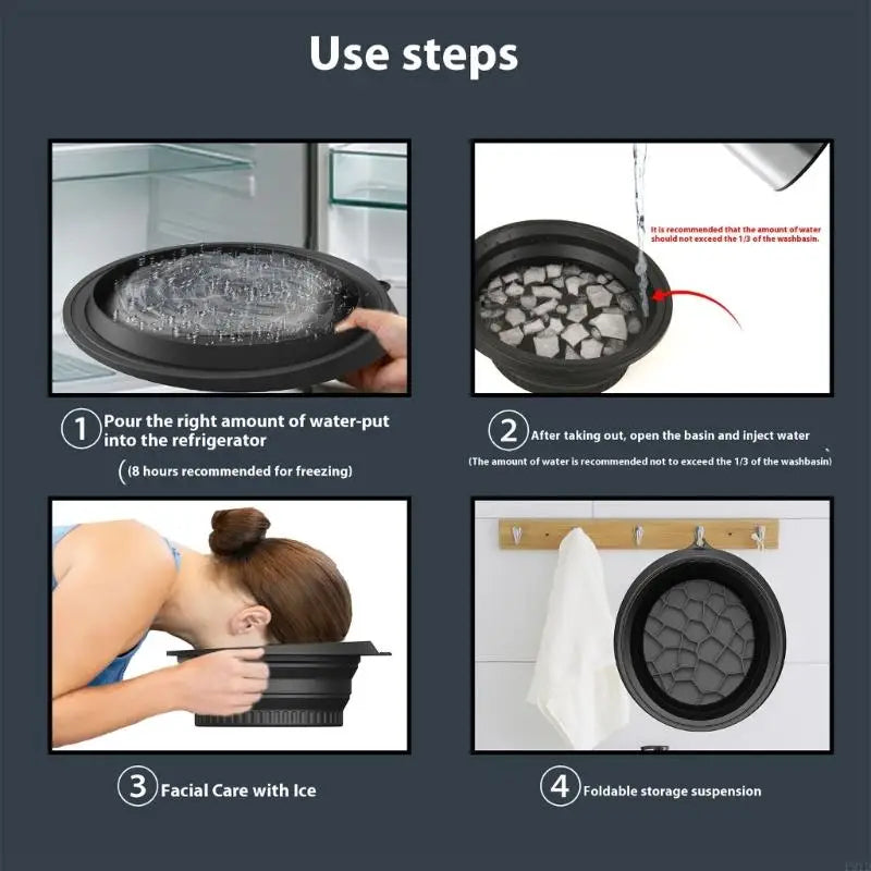 Carvallo Fällbar Ansiktsisbadsskål | För uppfriskande Is Ansiktsbehandlingar & Hudvård | Kompakt & Resvänlig Carvallo