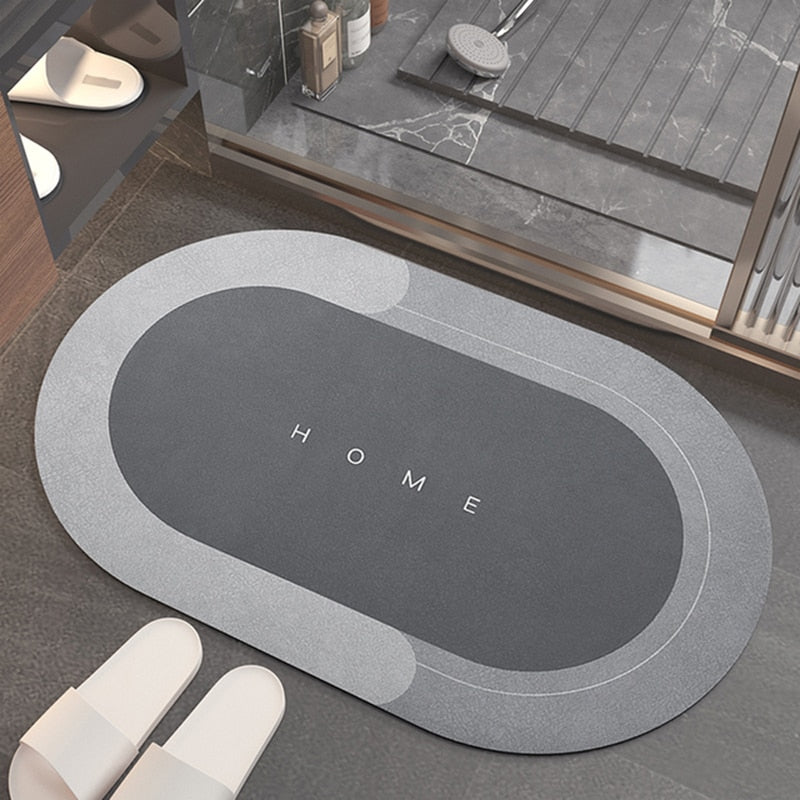 Ultraabsorberande Oval Badrumsmatta-Home-bellasverige-Home Ljusgrå-40X60CM-Hemnix