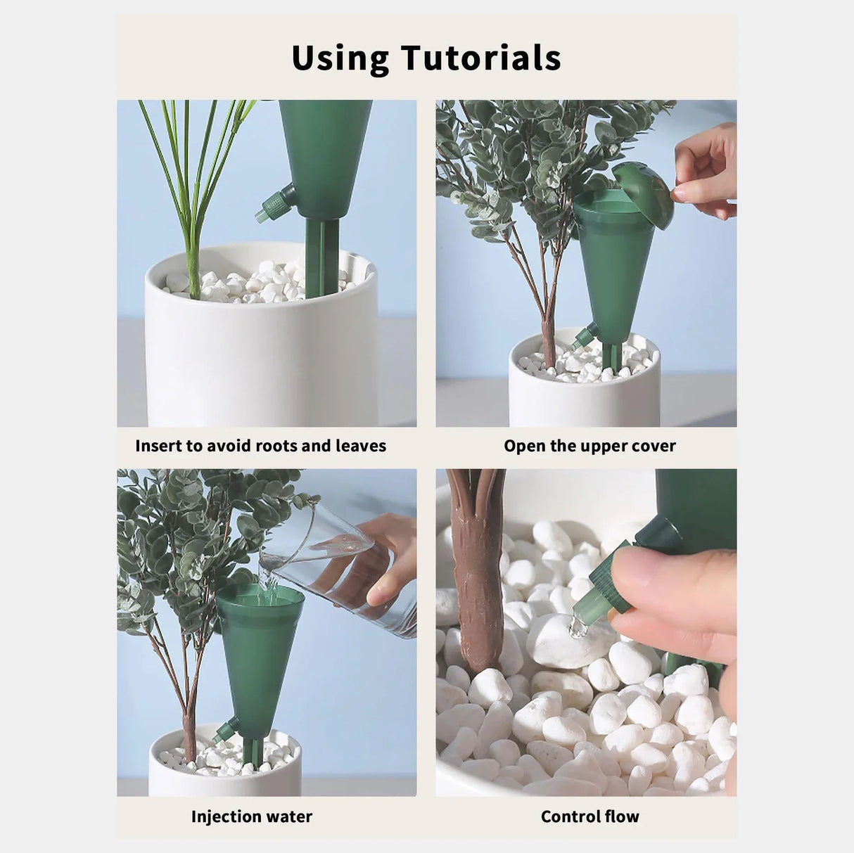 Carvallo Automatisk bevattningstråle | Trattformad & Transparent | Med justerbar vattenflöde – 1 styck Carvallo