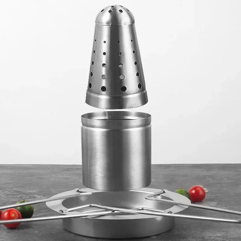 Carvallo Flammstahl | Rostfri kycklinghållare i rostfritt stål | Vertikal grillning | Avtagbar & Rostfri Carvallo