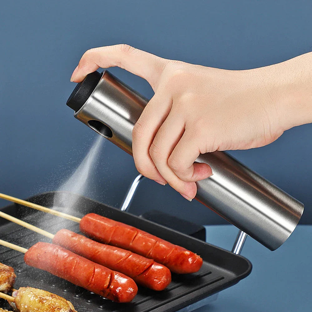 Ölsprüher CULINARA FineMist | 100 ml rostfri sprayflaska | För olja, vinäger & BBQ | Återanvändbar & finjusterande Carvallo