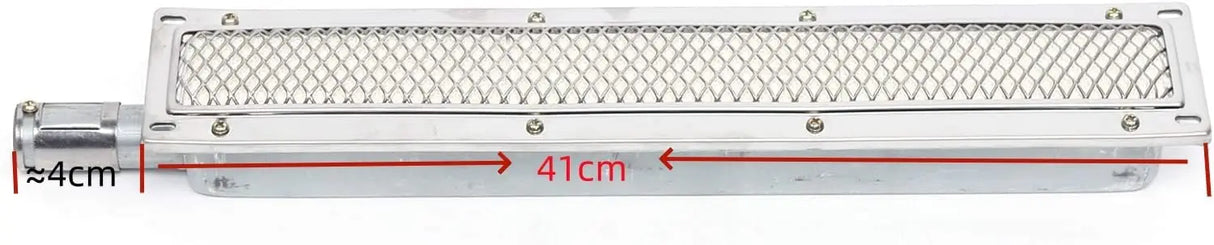 Carvallo Gasgrill med infraröd keramikbrännare | Rostfritt stål | Rektangulär 41 × 8 × 5,8 cm | Rökfri & energieffektiv | För gastronomi & utomhus Carvallo