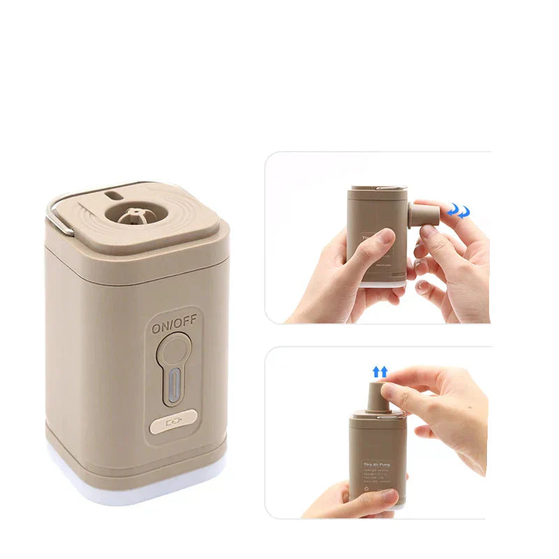Carvallo Luftpump AeroBlow Mini | Elektrisk & USB-laddningsbar | Bärbar & Trådlös | För luftmadrasser & vakuumpåsar Carvallo