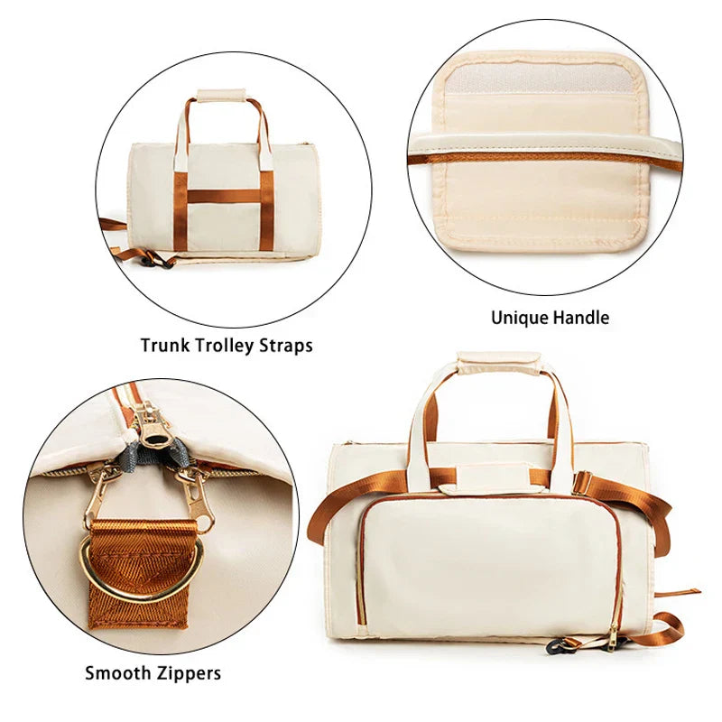 Carvallo kostymväska resa | Fällbar & Vattenavvisande | 53L Stort kapacitet | Multifunktionell klädesväska-resebag Carvallo