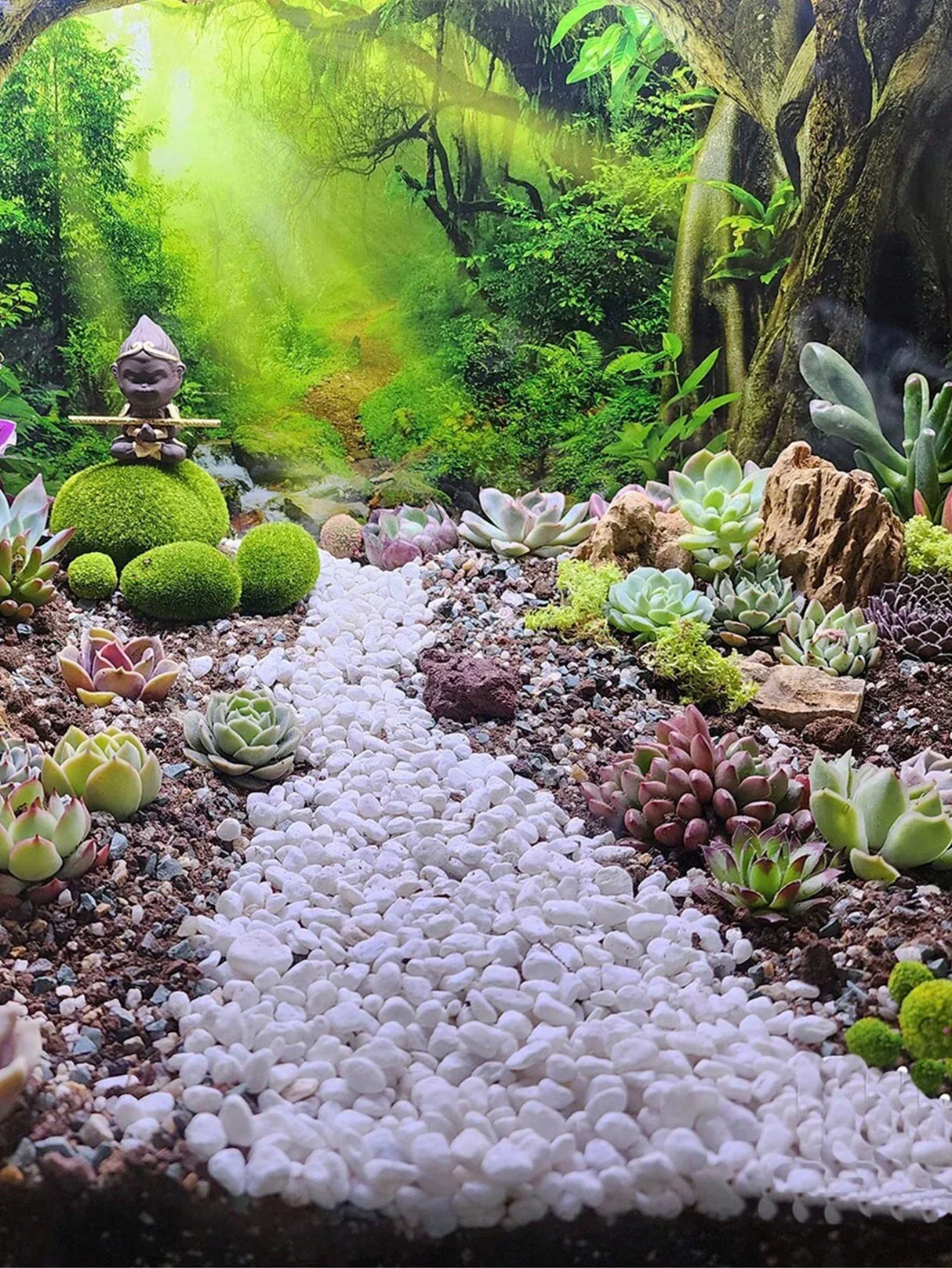 Carvallo Dekosteine Vit Mini | Dekorativ sten för Vaser, Bonsai & Sukkulenter | För Inomhus & Utomhus | Natursten Carvallo