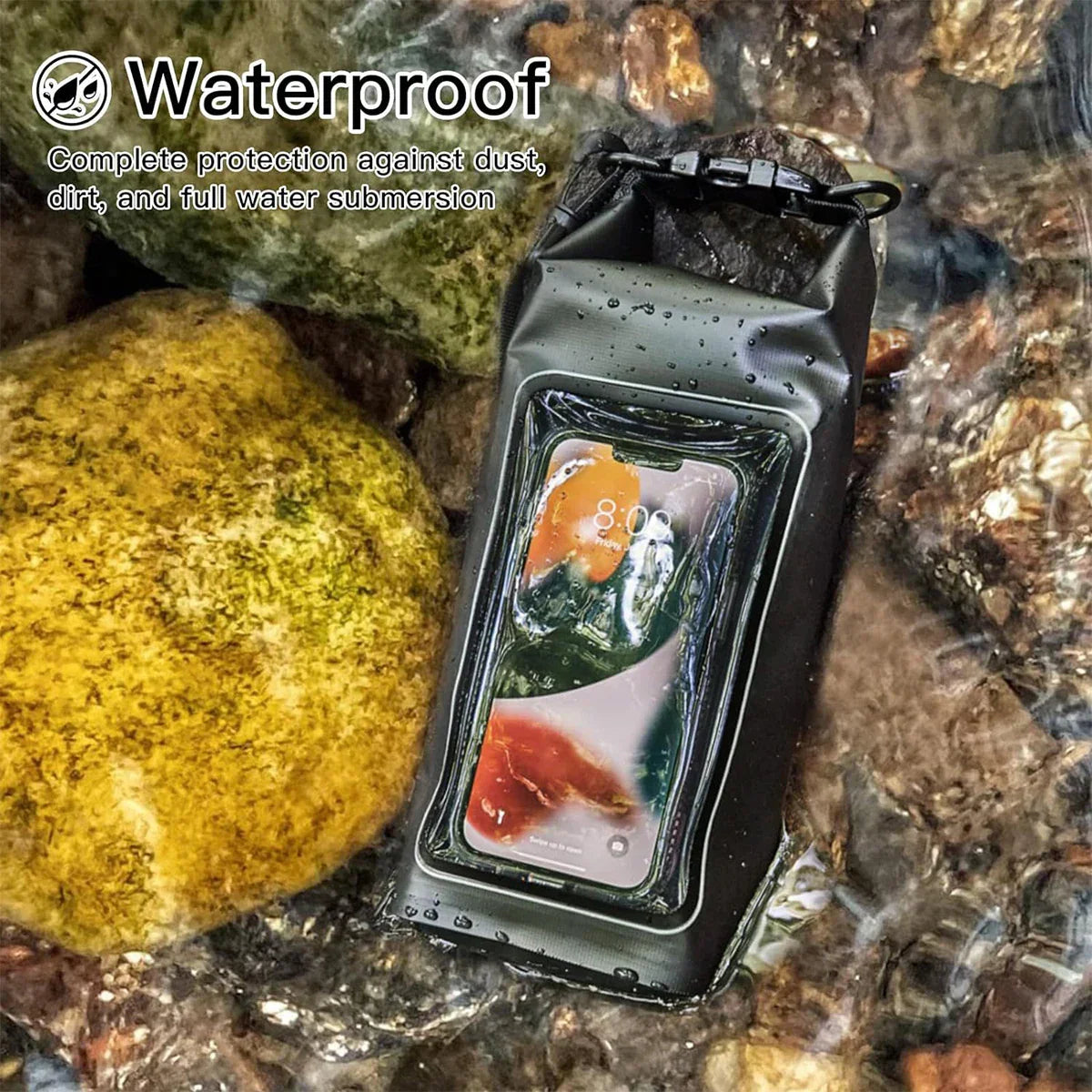 Carvallo Vattentät Dry Bag 2L | Med Touchscreen-Fönster | Utomhusväska för Kajak, Trekking & Vattensport Carvallo