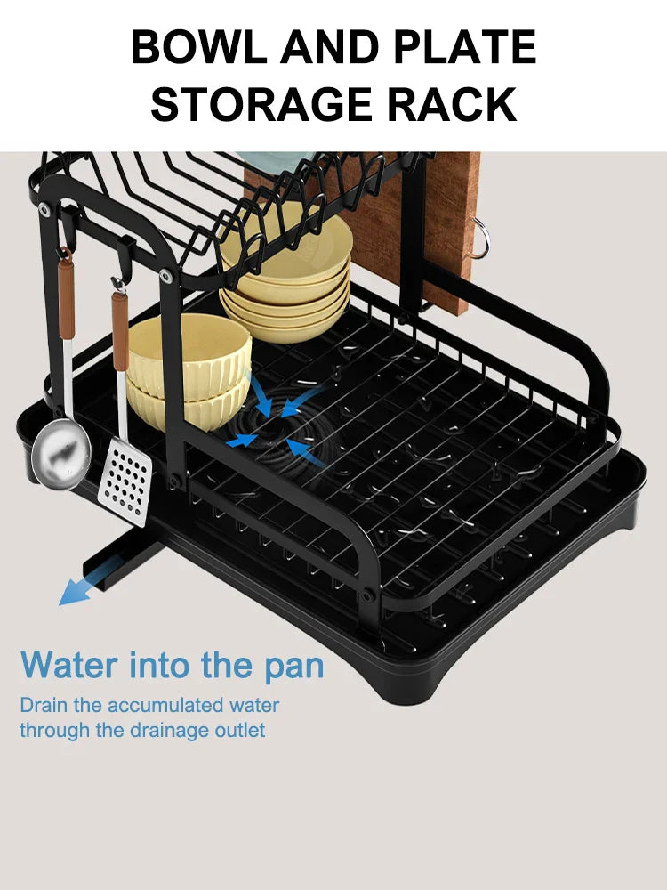 Royallure 2-Tier Diskställ med Rännkorg Kök Bänkskivor Skål Organisatör Carvallo