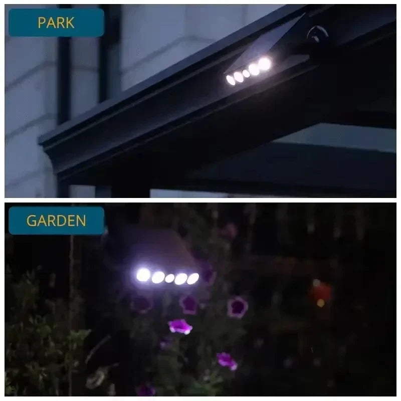 Carvallo MotionSolar | LED vägglampa med rörelsesensor | Solarbetriven & Vattentät | 4 LEDs Carvallo