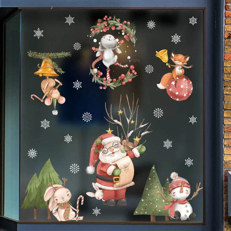 Fönsterdekoration - Festlig dekoration med jultomte och djur för en mysig jul Carvallo