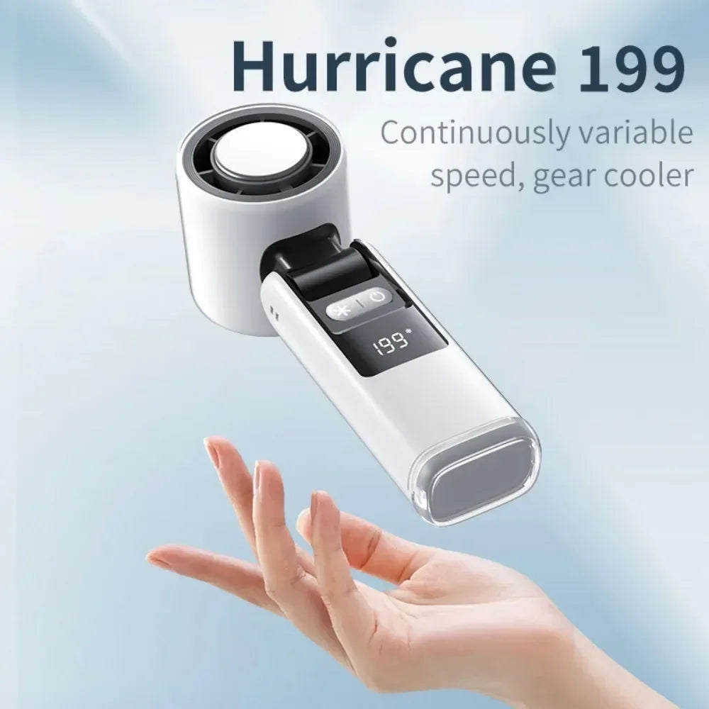 Carvallo-Ventilator FrostaBreeze 199 | Bärbar & Halsventilator | 199 Vindsteg, LED-display & Kalluft-läge | 4000 mAh Batteri Carvallo