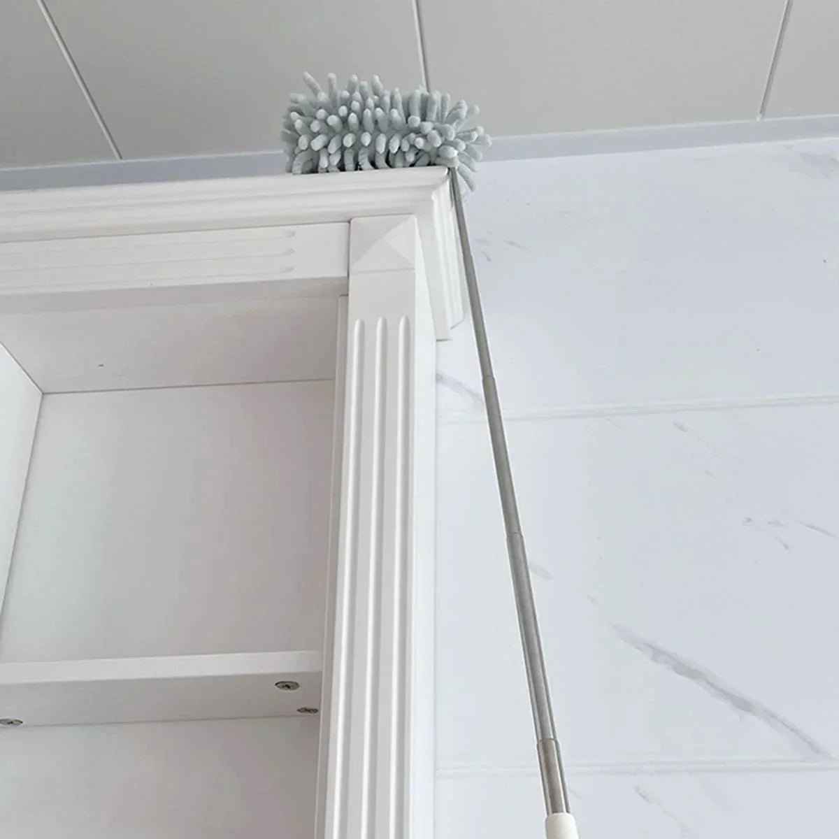 Carvallo Teleskop-dammsugare | Förlängbar till 80 cm | Mikrofiber-chenille & rostfritt stång – För tak, möbler & hörn Carvallo