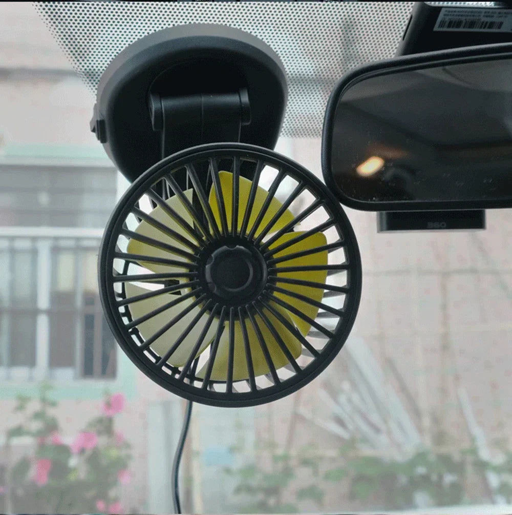Carvallo Bilfläkt 12V/24V/5V | USB eller Tändare | Svängbar & Kompakt | För Bil, Lastbil, SUV, Husbil & Kontor Carvallo