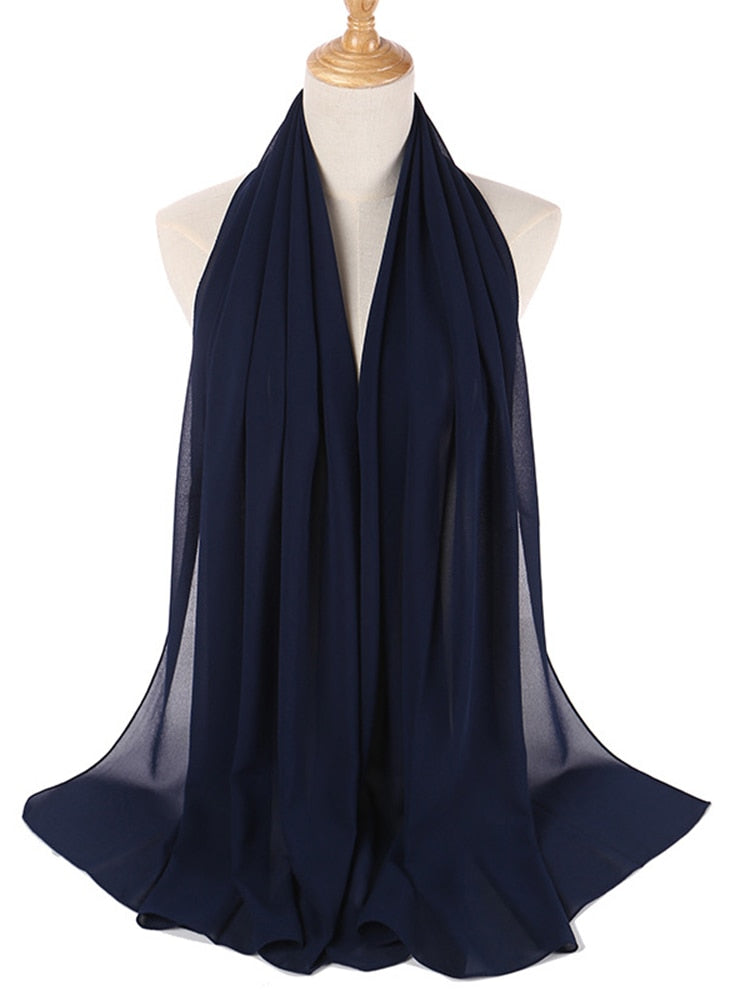 Chiffon Hijab pannband-Clothes for women-Bellasverige-Marinblå-Hemnix