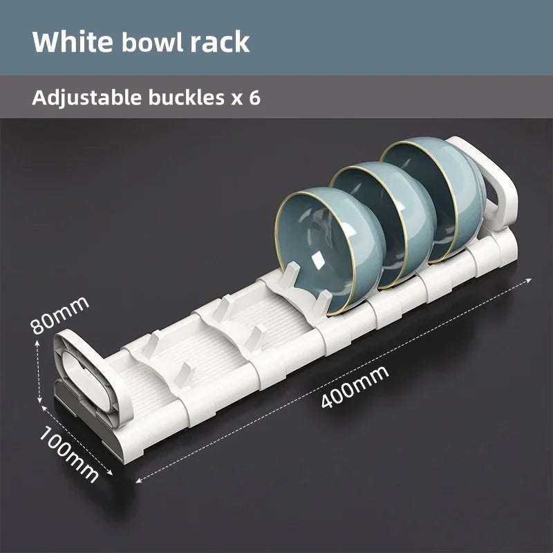 Carvallo FlexiRack | Justerbar skål- och tallrikshylla | Med avrinning för låda och köksskåp Carvallo