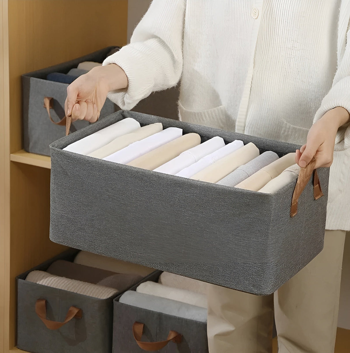 Fällbara förvaringskorgar – Praktiskt 3-pack | Idealisk för kläder, leksaker och mer Carvallo