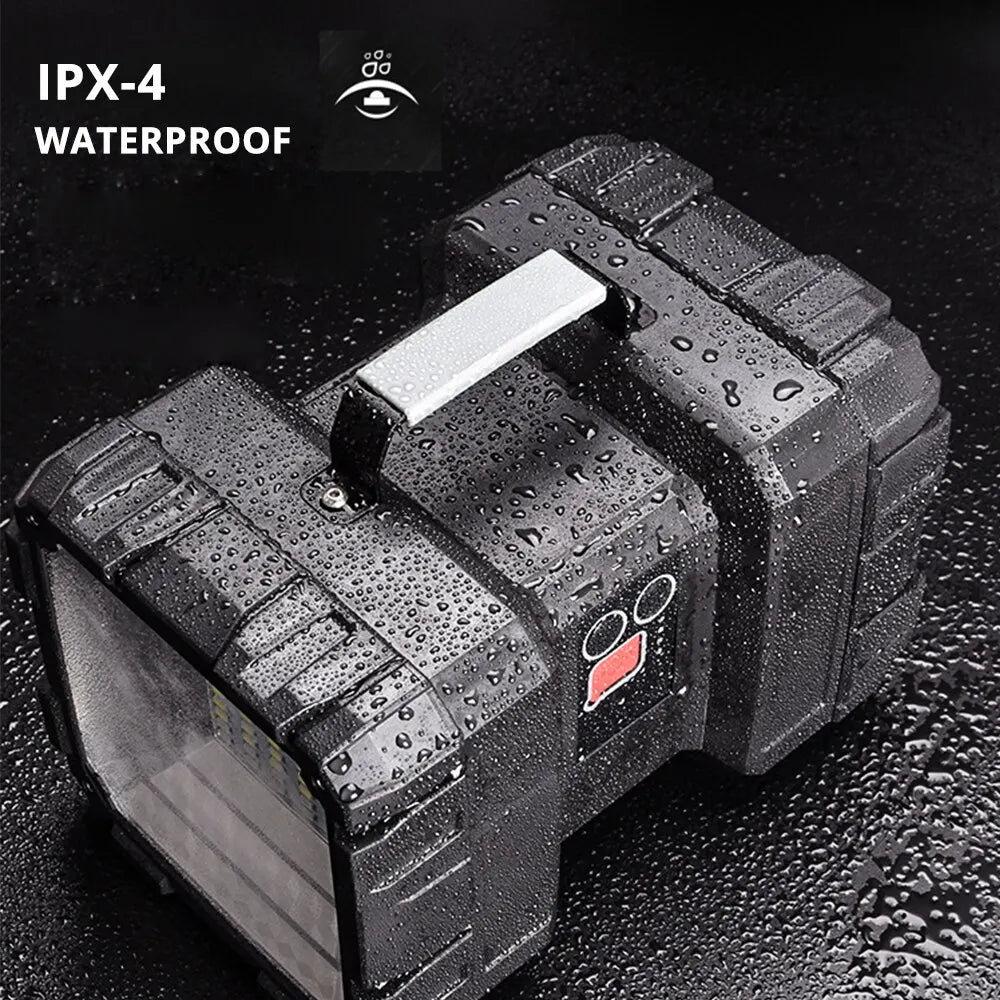 Carvallo Akku-Strålkastare DualonX Pro | 40 W | Dubbel lampa med 7 ljuslägen | Uppladdningsbar & vattentät IP64 | Powerbank-funktion Carvallo