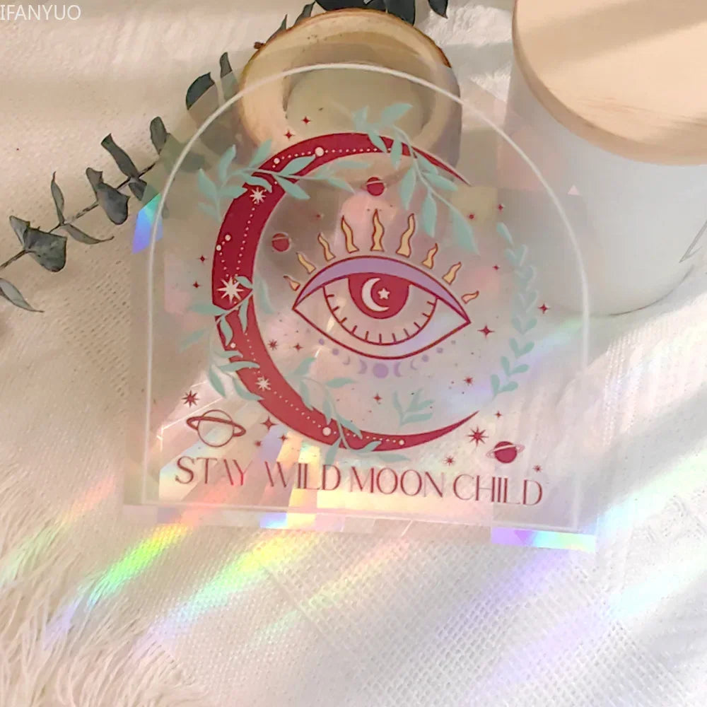 Carvallo fönsterdekal solfångare | Självhäftande med 3D-regnbågseffekt | För fönster, väggar & dekoration Carvallo