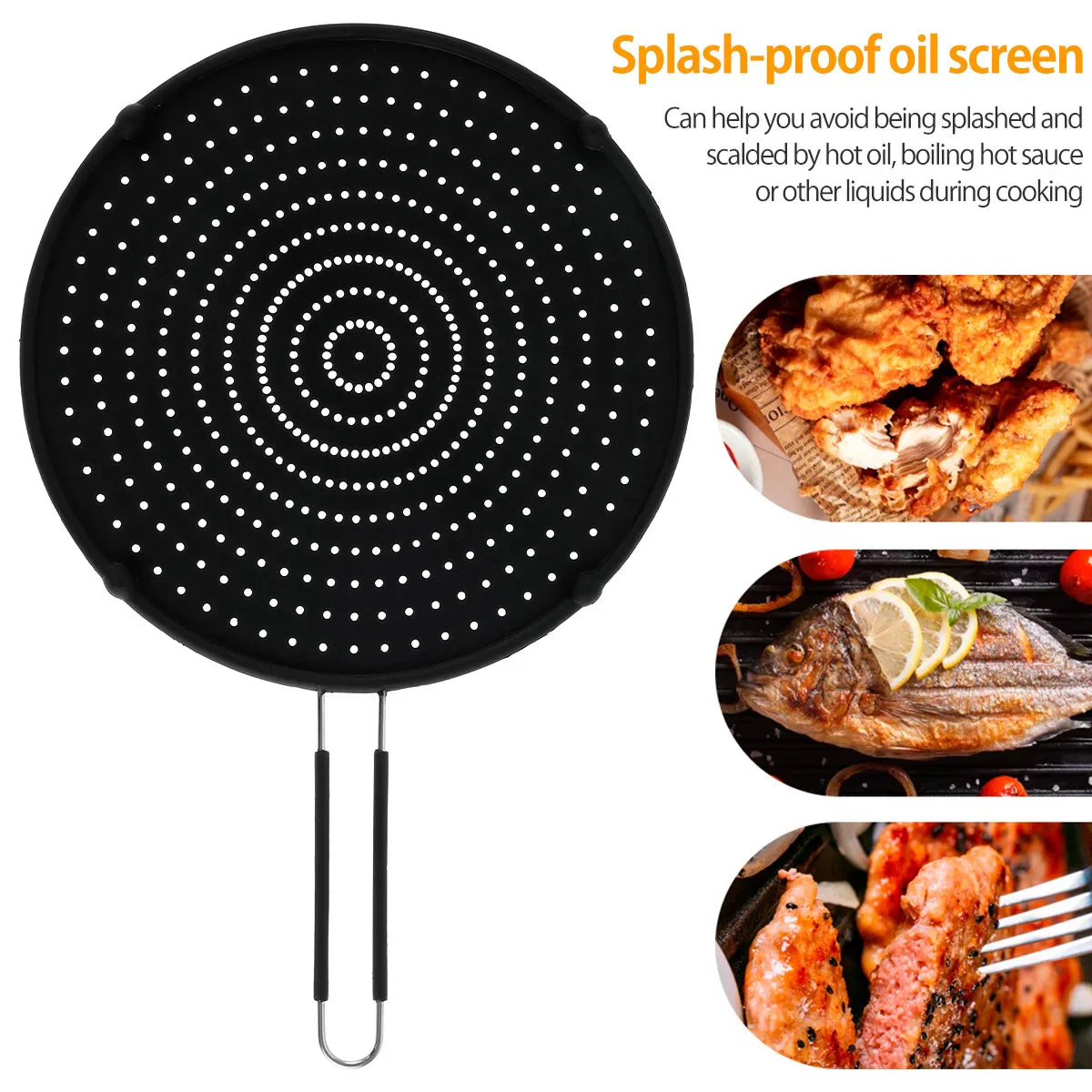 Carvallo CookSafe FlexGuard | Silikon & Rostfritt stål | Fällbart stänkskydd för panna & gryta | 50×32 cm | Värmetålig & Diskmaskinssäker Carvallo
