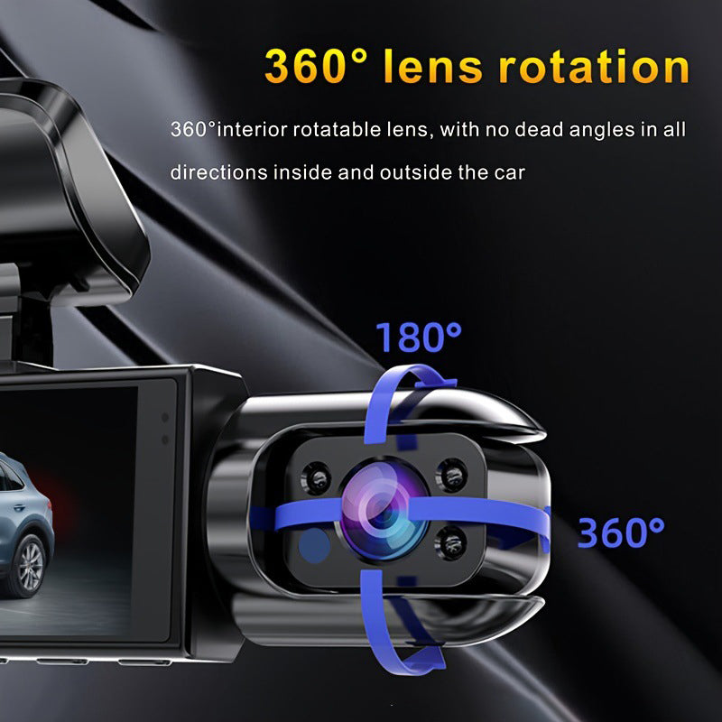 1080P WiFi Dubbelkamera Dash Cam – Främre & Inuti Bilkamera med IR Nattvision & Loopinspelning Carvallo