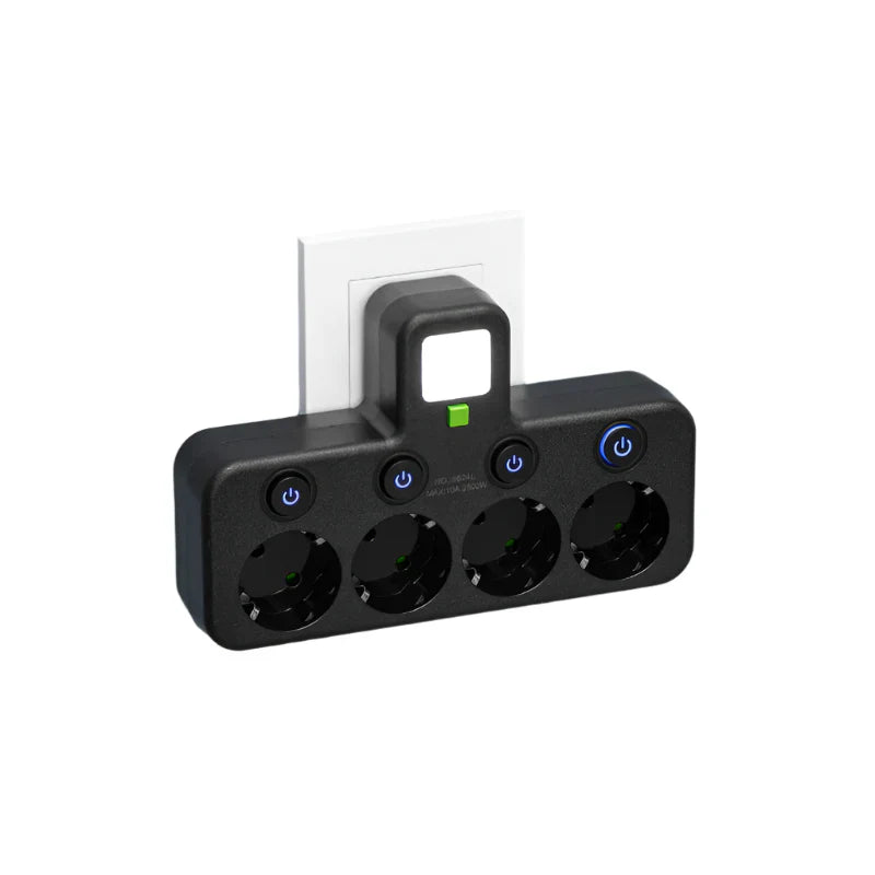 Carvallo VOLTRIQ ProLine | 3–4 uttag + 2× USB & 1× Typ-C | 2500 W | Överspänningsskydd & Kontrollswitch Carvallo