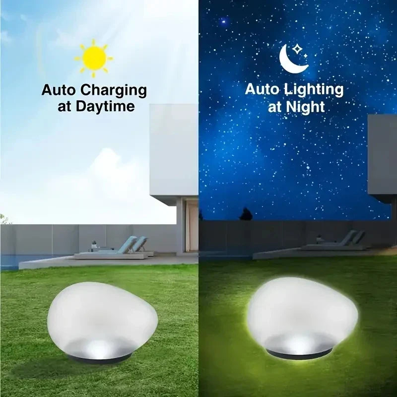 Rayvia Solar Pebble LED Landskapsljus - Modern Utomhus Solar Trädgårdsbelysning Carvallo