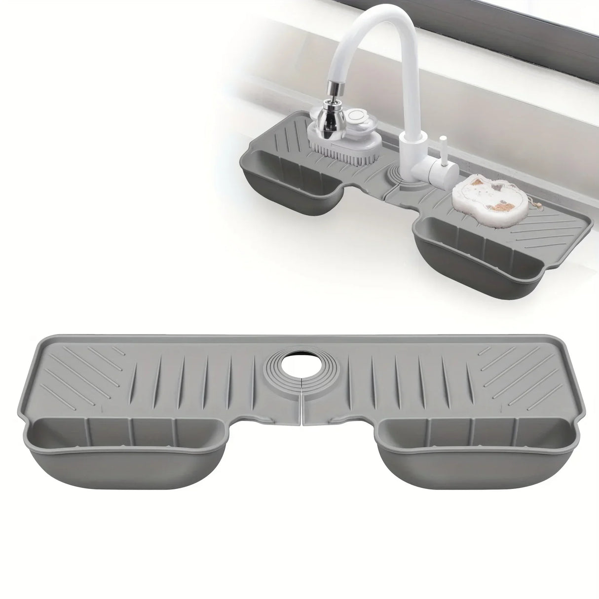 Carvallo Spülmatte | Rutschfast & mögelfri | Värmebeständig silikonavlastningsmatta för diskho & kran | Fällbar & diskmaskinssäker Carvallo