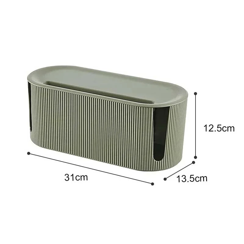 Carvallo kabelhanteringslåda 31×13,5×12,5 cm | Med lock & ventilation | För vägguttag, Wi-Fi-router & laddkablar Carvallo