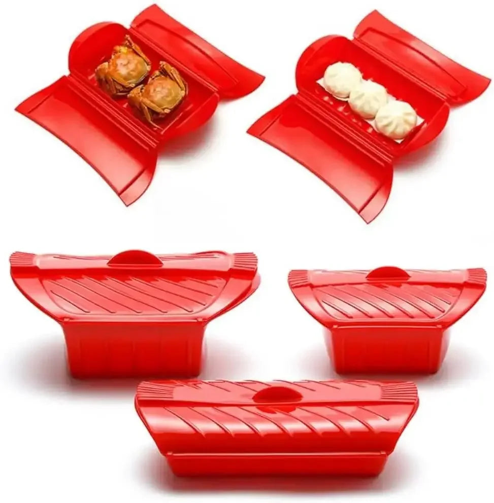 Carvallo Silikon Dampfkokare | BPA-fri | Mikrovågssäker med lock & handtag | För fisk, grönsaker & mer Carvallo