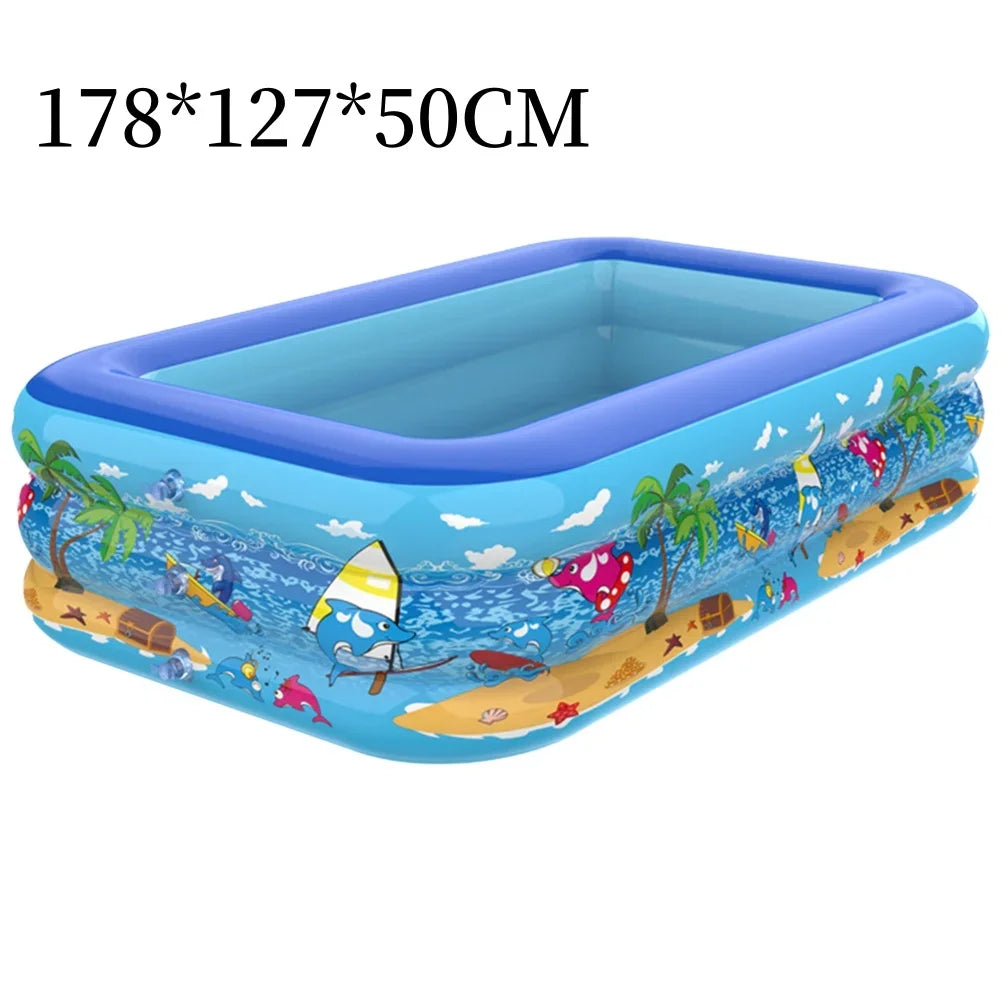 Carvallo Upplåsbart Barnsplaskbassäng | 110–180 cm | Extra Tjock PVC | Tecknad Design för Trädgård & Balkong Carvallo