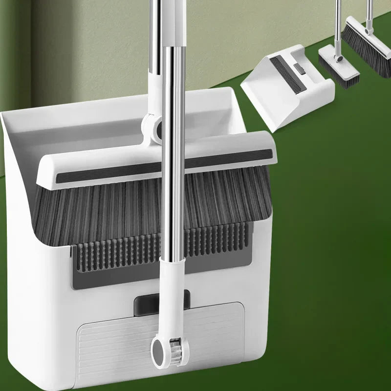 Carvallo 3-i-1 Sopset | Sop med golvborste & stå-skyffel | Extra lång handtag & håravvisande | Hemstädset Carvallo