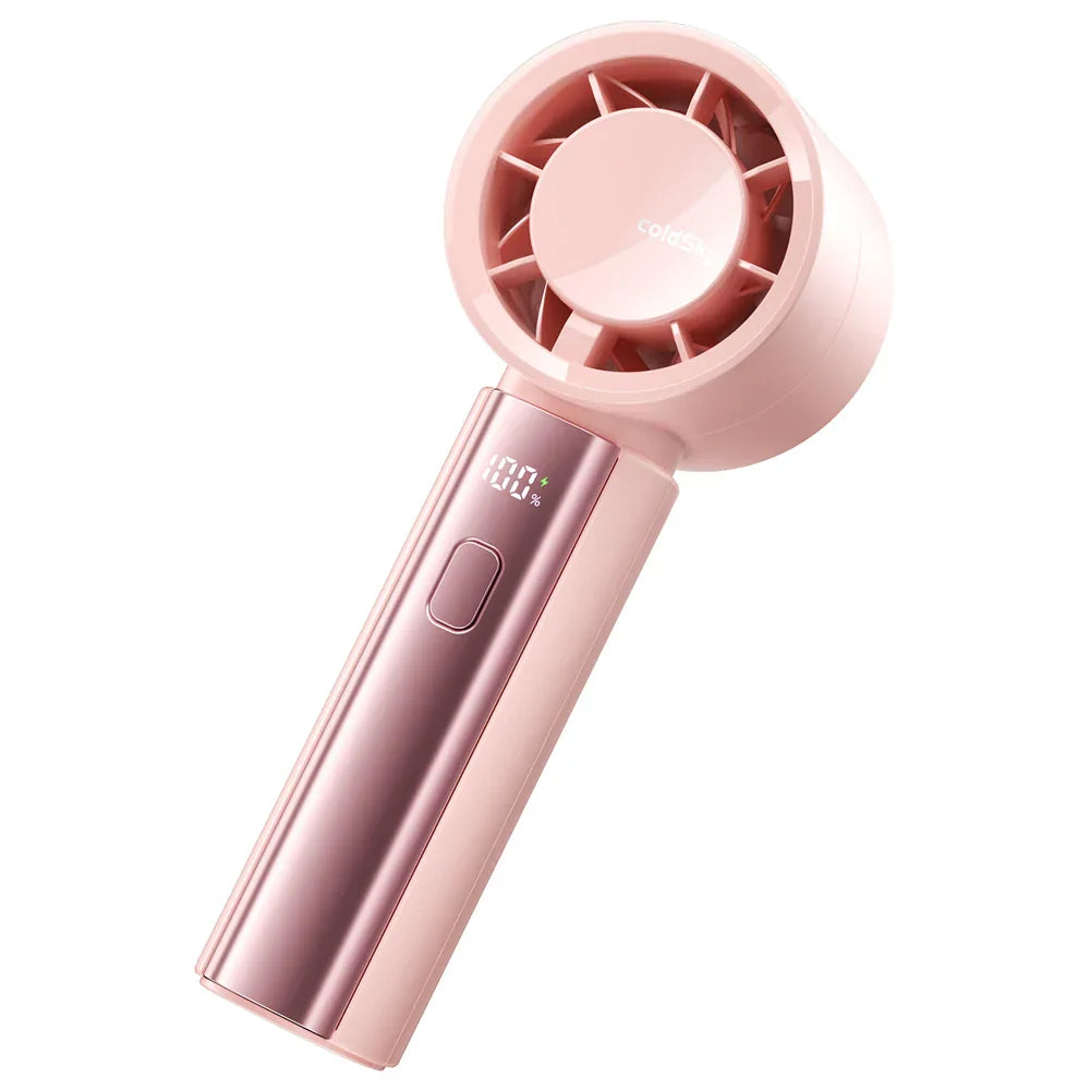 Carvallo Bärbar Handfläkt med 4000 mAh batteri | 5 nivåer & 100 intensitetsnivåer | Digitaldisplay & Dubbel luftström för utomhus & resor Carvallo