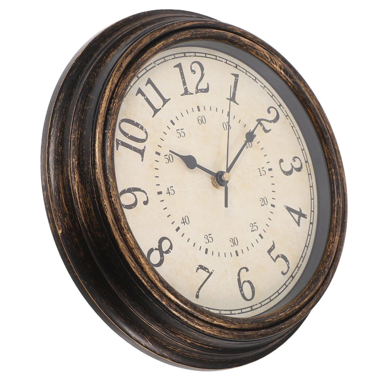 Royallure Vintage Tyst Kvarts Väggklocka – Icke-Tickande Svep, Antik Design Carvallo