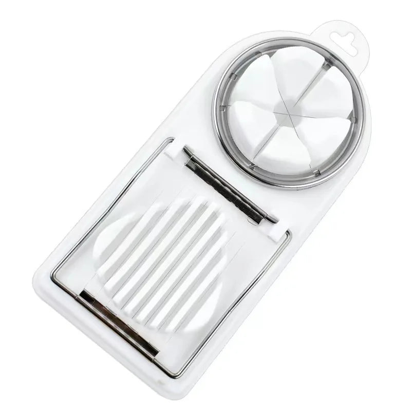 Carvallo DuoSlice | 2-i-1 skärfunktion | rostfritt ståltråd & halkfri bas | För ägg & frukt Carvallo