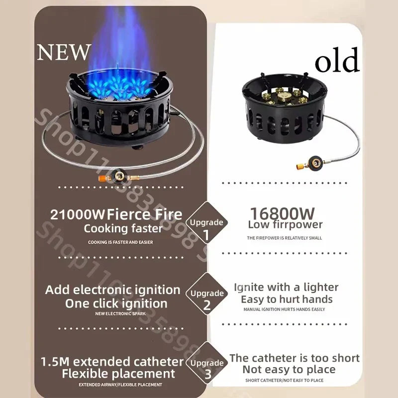 Carvallo Trek Gaskök | Högpresterande campingkök med vindskydd | Fällbar & Stabil | För alla vanliga gaspatroner Carvallo