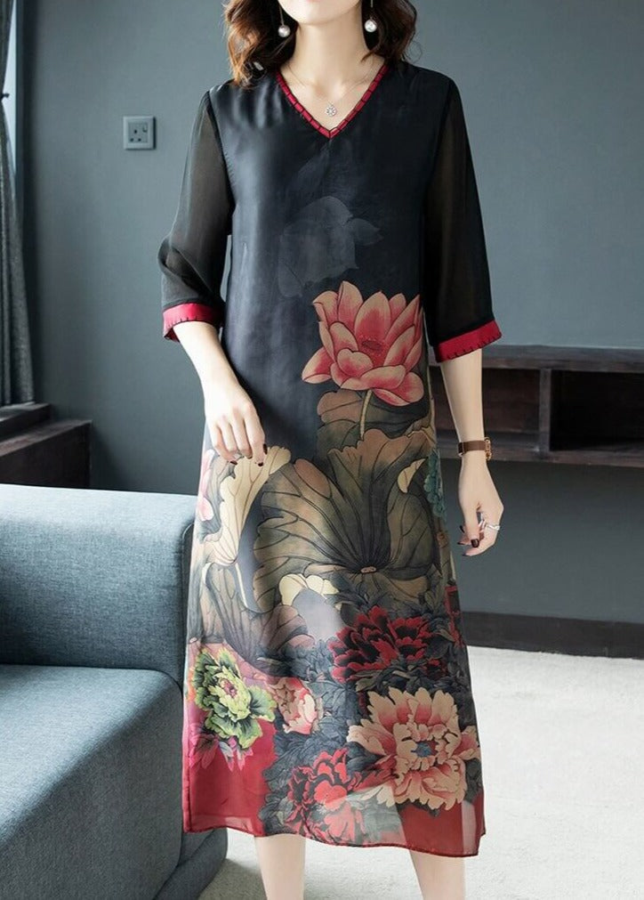 Klänning i äkta mjukt silke-Clothes for women-Hemnix-Hemnix