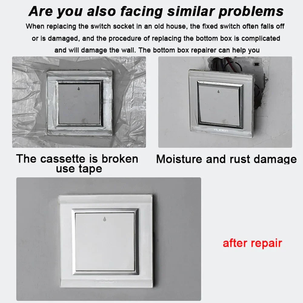 Carvallo ProMount Väggbrytarkit | För 86×86 mm brytarkassetter | Snabbmontering med stödstänger – 6-pack/10-pack Carvallo