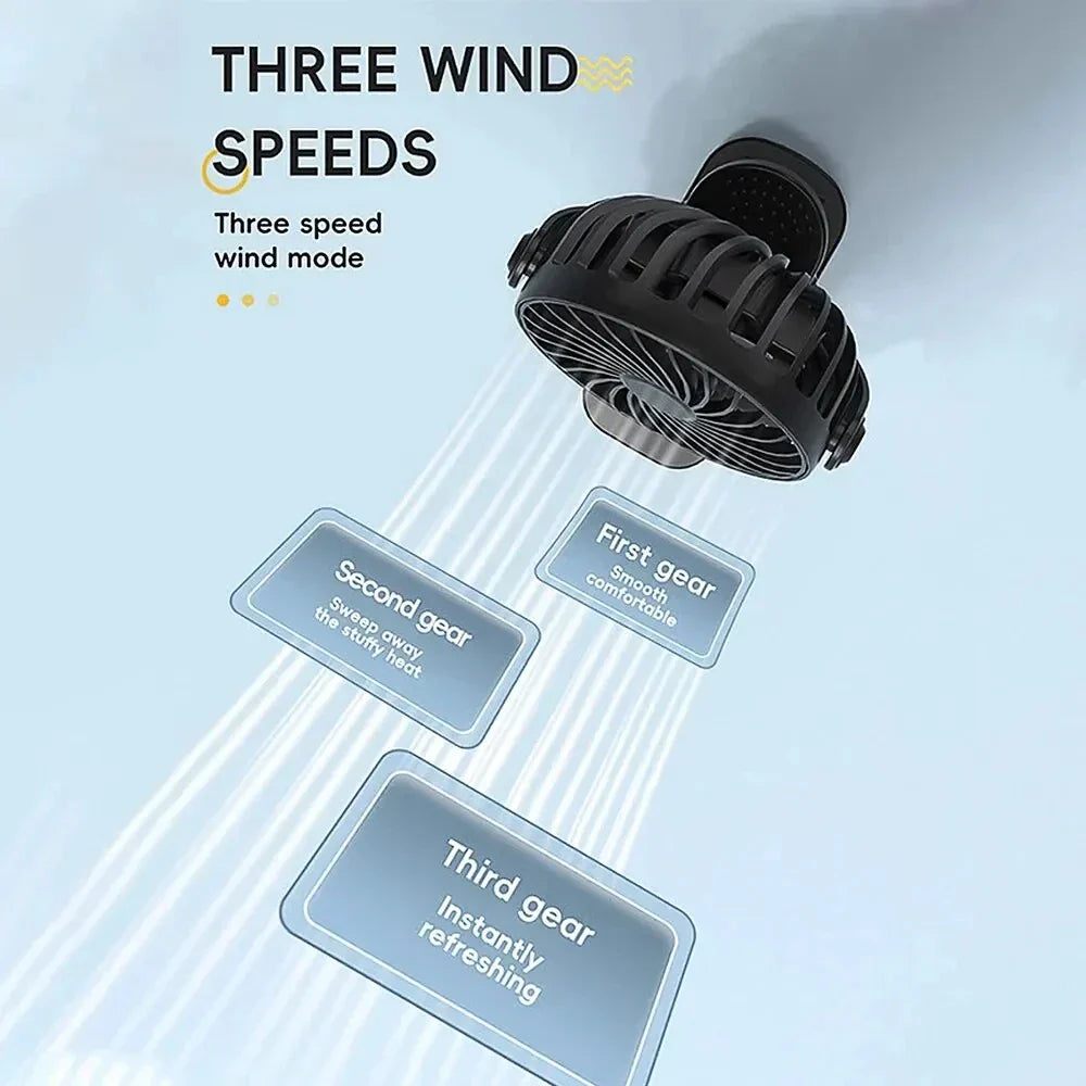 Carvallo Clip-Ventilator FlexiCool | 360° roterbar | 3 hastigheter & nattljus | Bärbar & uppladdningsbar | 12,5×11,5×9,5 cm Carvallo