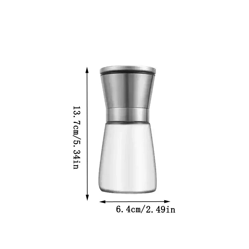 Carvallo Salt- & Pepparkvarn i glas och rostfritt stål | Kryddkvarn med justerbar malverk | För peppar, salt, spiskummin & mer | Aromafrisk & lätt att fylla på Carvallo