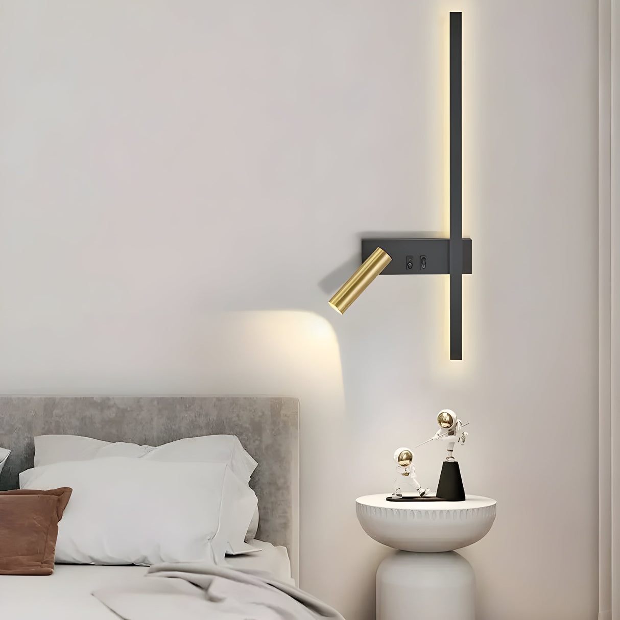 Duo-Vägglampa med strömbrytare - Minimalistisk design för vardagsrum och sovrum Carvallo