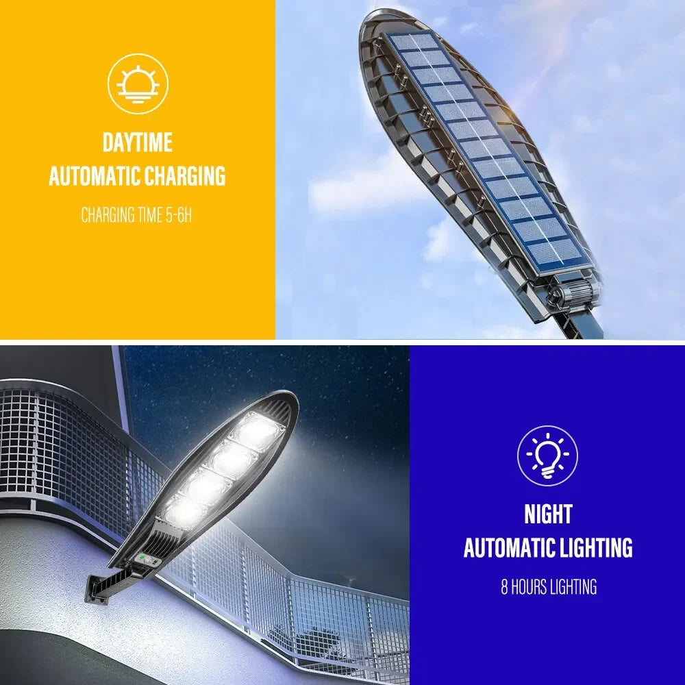 Carvallo Solar Vägglampa med Rörelsesensor & Fjärrkontroll | 42–168 LEDs | IP65 Vattentät | 3 Lägen Carvallo