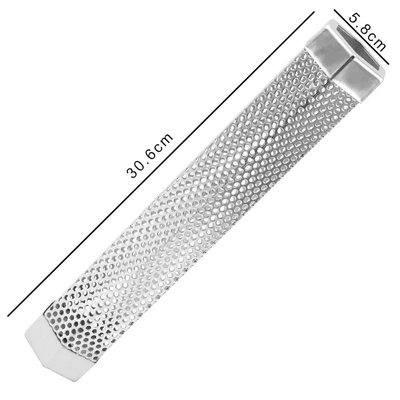Carvallo Tube Rostfri Rökare-Rör | För Varm- & Kallrökning | BBQ-Aromarör med håldesign | 30,6 × 5,8 cm / 15,3 × 5,3 cm Carvallo