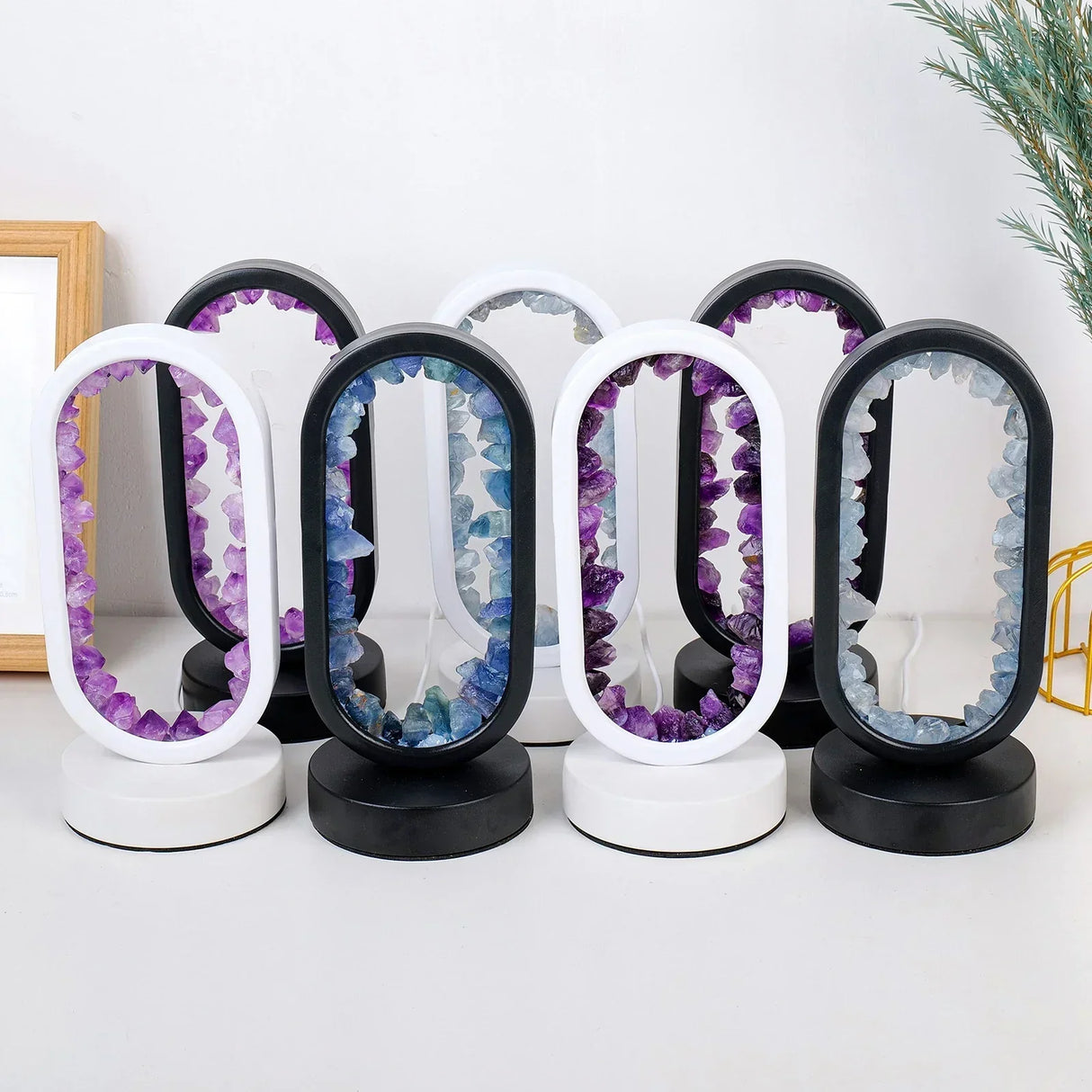 Elegant Amethyst Crystal Lamp – Ambient LED Belysning för Avkoppling Carvallo