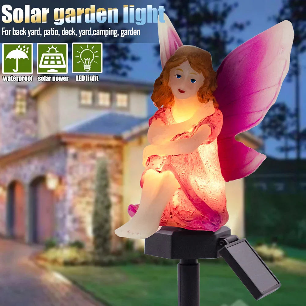 Carvallo LightBloom Solar Garden Light "Flower Fairy" | LED Decorative Light for Sticking or Hanging | IP65 Waterproof | Warm White | For Garden, Balcony & Courtyard Carvallo