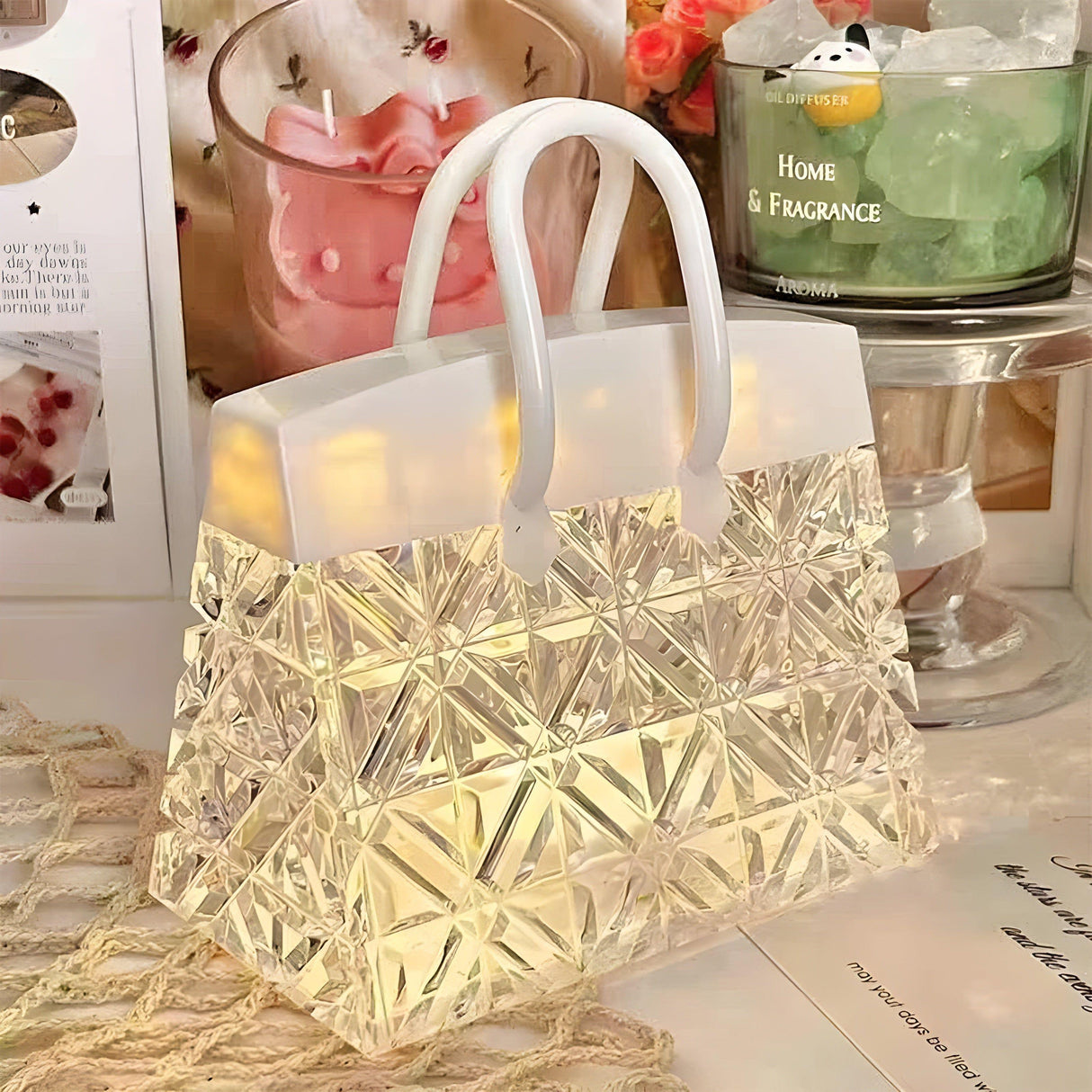 GemGlow Light - Kreativt LED-Mini-Kristall-Handväska-Nattljus Carvallo