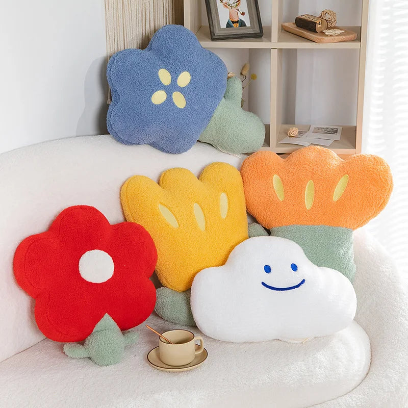 Fleece Flower Throw Cushion i bomull med söt design Carvallo